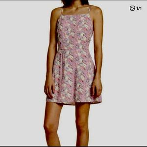 ABOUND Square Neck A-Line Smocked Pink Floral Mini Dress 1X Cottagecore Scandi